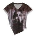 thumbnail image 1 of TANGQIOP T-Shirts for Women Tops V-Neck Short Cap Sleeve Tee Top Halloween Solid Bloodstains Bloody Grimace Print Funny Casual Grey XL, 1 of 3