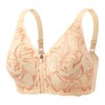 thumbnail image 1 of TANGQIOP Women Bras Underwear Front Zipper Minimizer Push-Up Lifting Armpit Fat Control Wireless Backless Shapewear Print Beige XL, 1 of 3