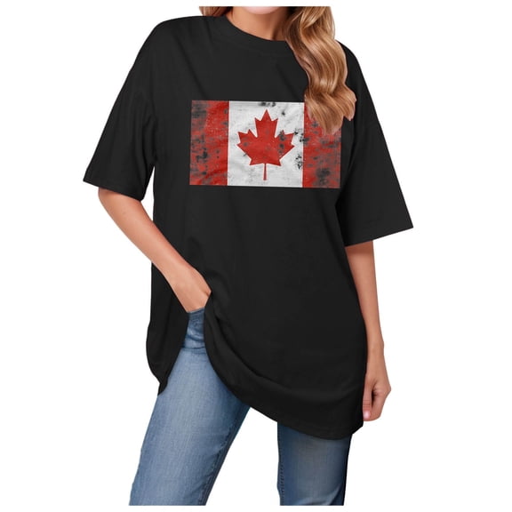 TANGQIOP Women'S T-Shirts Short Sleeve Tees Basic Crew Neck Loose Drop Shoulder Letter Print Breathable Workout Dressy Casual Black L