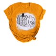 thumbnail image 1 of TANGQIOP Women'S T-Shirts Tops Halloween Funny Pumpkin Letter Short Cap Top Sleeve Crew Neck Tee Irregular Hem Loose Fit Orange L, 1 of 7