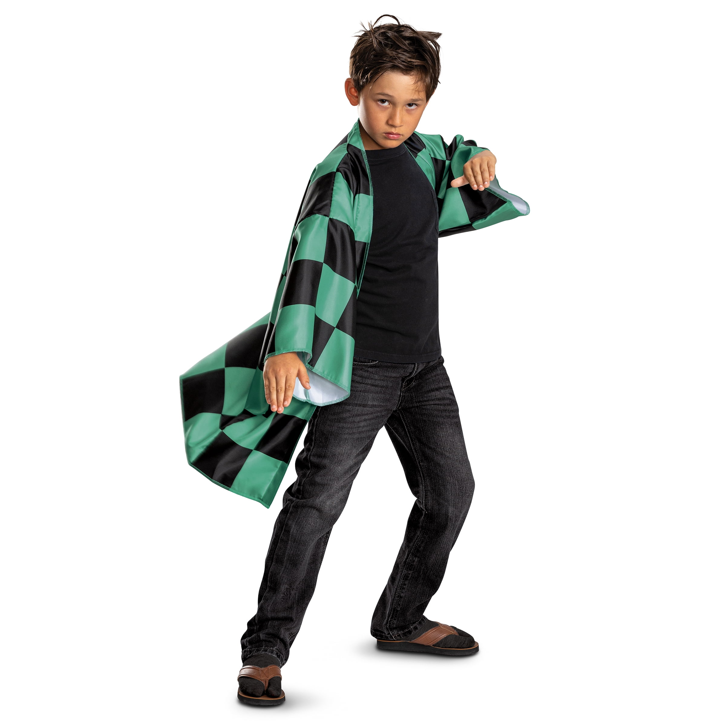 Demon Slayer Tanjiro Halloween Costume for Children, Boys Size M (8), by Disguise