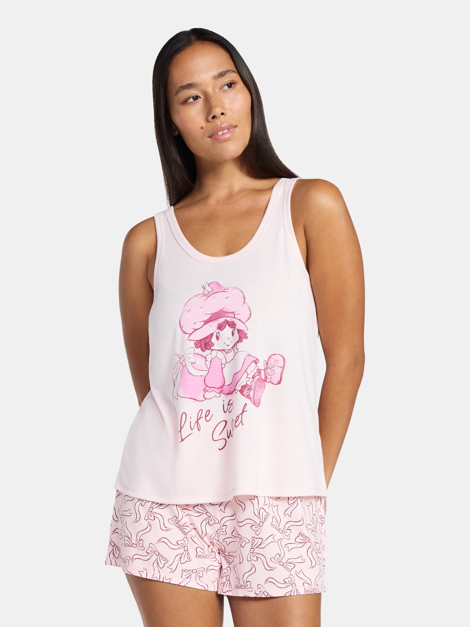 Strawberry Shortcake Women's and Women's Plus Tank Top and Shorts Pajama Set, 2-Piece, Sizes XS-3X