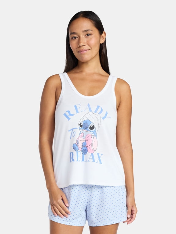 Stitch Women's and Women's Plus Tank Top and Shorts Pajama Set, 2-Piece, Sizes XS-3X