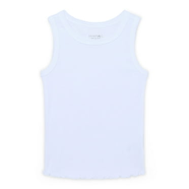 Garanimals Toddler Girl Solid Rib Tank with Lettuce Hem, Sizes 18M-5T