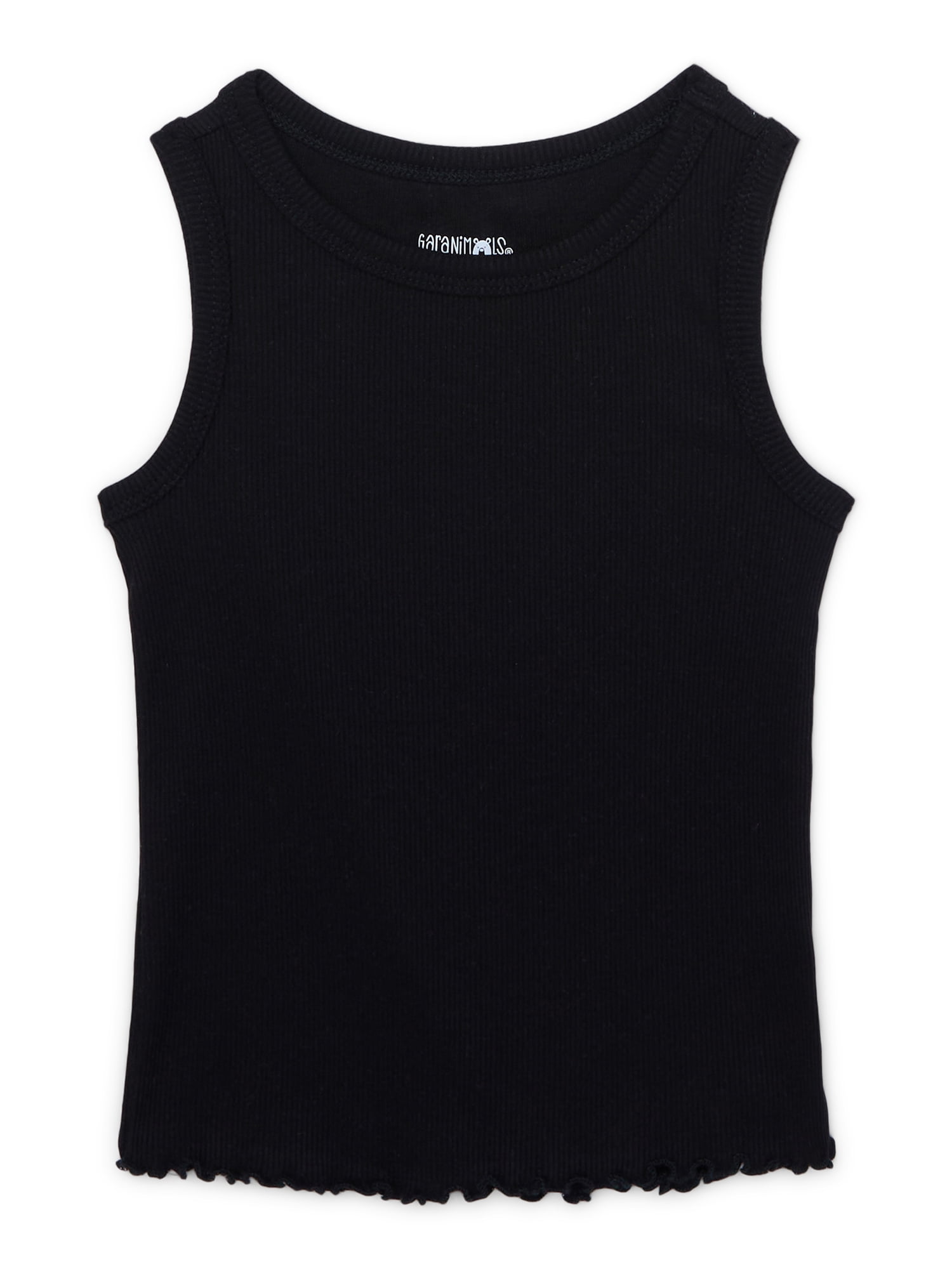 Garanimals Toddler Girl Solid Rib Tank with Lettuce Hem, Sizes 18M-5T ...