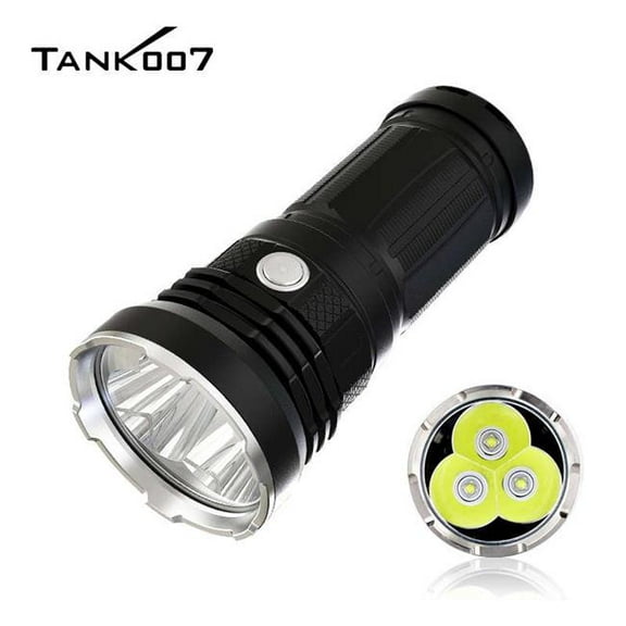TANK007 KC11 Super Bright Outdoor Searching Rechargeable 60W 8000 Lumen Flashlight with 3 High-Power LEDs
