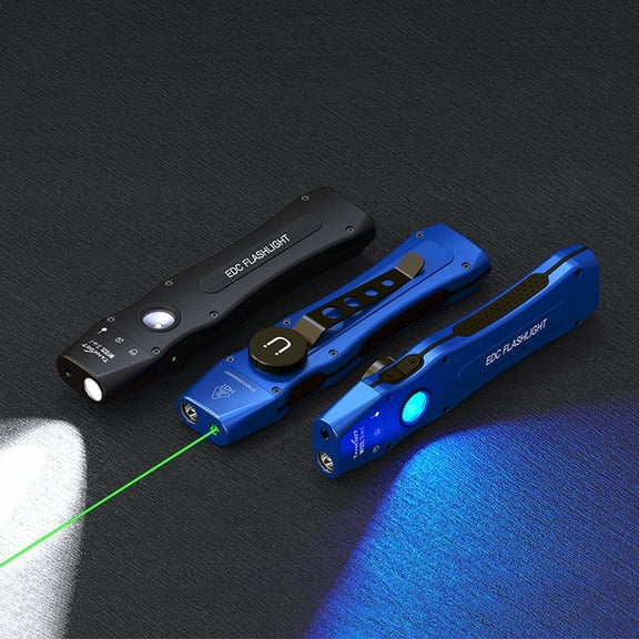 TANK007 WF02L Rechargeable Flashlight UV365 Ultraviolet Light and Green Laser Hiking