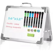 TANKEE Magnetic Foldable Whiteboard Double-Sided Easel for Desk, Drawing, Memos