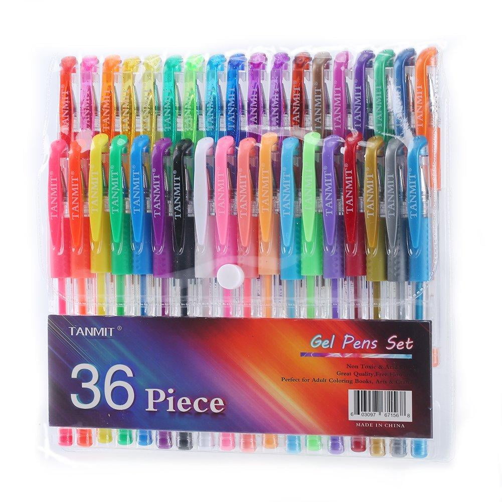 TANMIT 36-Piece Multicolor Gel Ink Fine Point Pens Set