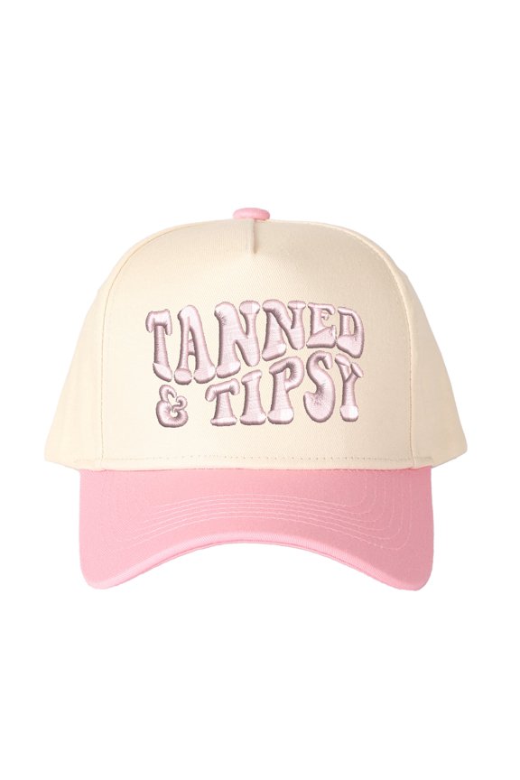 TANNED IPSY Letter Embroidered Color Block Trucker Hat Unisex Adjustable Cotton Breathable Fashion Cap for Travel Daily Wear
