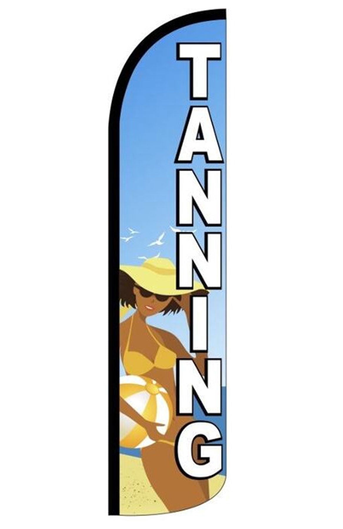 TANNING Windless Flag (Hardware Not Included) |Advertisement /Business Flags | Feather Flag |