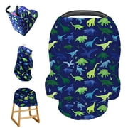 TANOFAR Car Seat Cover Boy, Dinosaur Carseat Canopy for Babies, Multi- use Breastfeeding Nursing Cover, DINO Baby Shower Stuff for Newborn