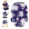 thumbnail image 1 of TANOFAR Car seat Canopy for Babies, Purple Flower Car Seat Cover Girls, CarSeat Canopies for Newborn, Multiuse - 4IN1 Nursing Covers, High Chair/Stroller Covers, Scarf, Soft Breathable, 1 of 5