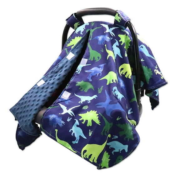 TANOFAR Open Nursing Car Seat Cover Canopy with Dinosaur pictures, Stroller Canopy Cover, Peekaboo Nursing Cover Up for Boy/Girl Baby Infant Toddler