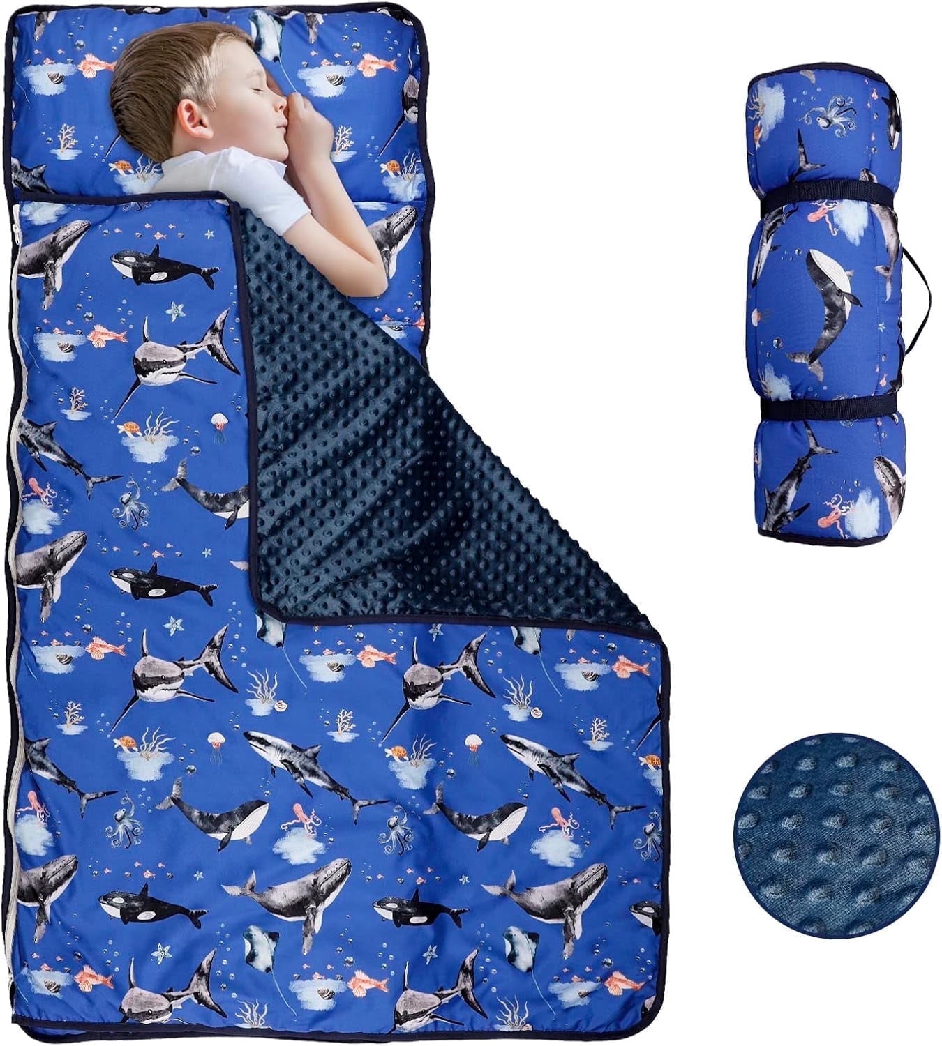 Removable Mat TANOFAR, Toddler Nap Mat, 22.9x51.2 inches, Blue with Removable Pillow ...