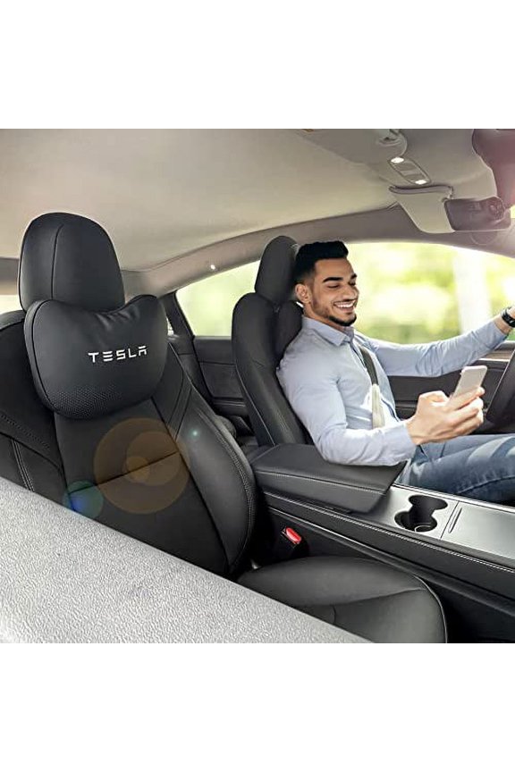 TESBEAUTY Tesla Seat Headrest Pillow 2 Packs Tesla Neck Pillow Uniquely Designed For Tesla Model Y/3 Neck Support Cushion