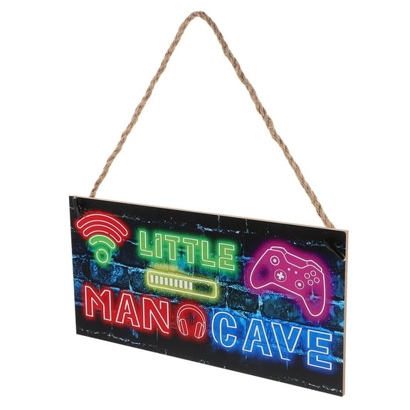 TANOM Neon Gaming Decor Wooden Door Sign Boys Bedroom Wall Art Gamer Room Decor