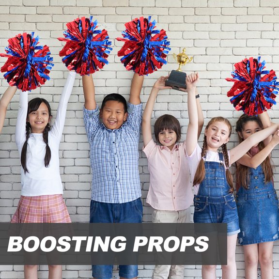 TANOM Party Cheering Props Pom Poms Cheerleading Pompoms Metallic Sports Pe 4 Pcs