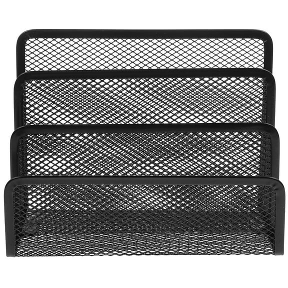 TANOM Table Organizer,Metal Mesh Desktop Organizer File Folder Letters Magazine Holder for Home office (Black)
