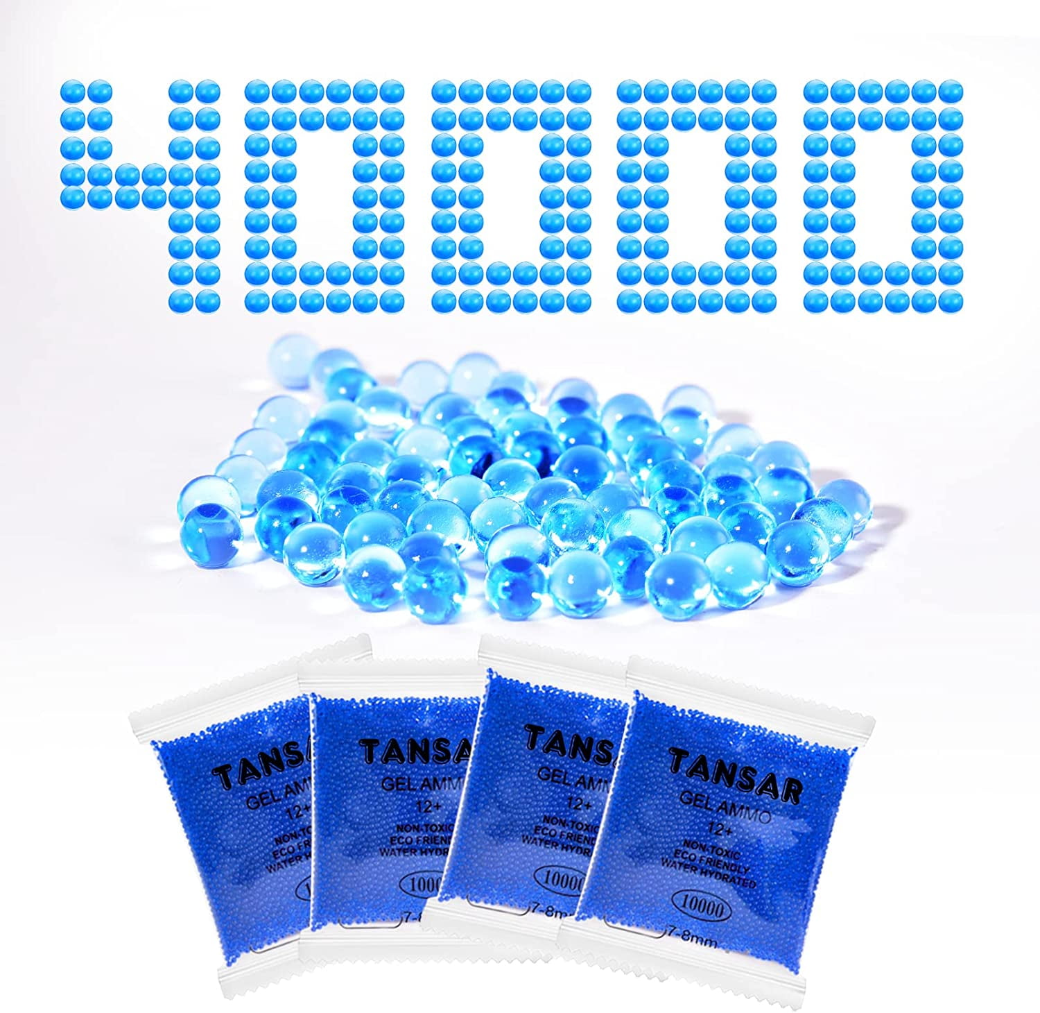 30,000 Water Beads Eco Friendly Gel Balls for Ferventoys Electric Gel  Blaster Toy Blue 3 Pack 