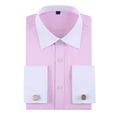 thumbnail image 1 of TANSILING Men's French Cuff Shirt Formal Pleated Long Sleeve Dress Shirt with Cufflinks, 1 of 7