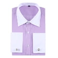 thumbnail image 1 of TANSILING Men's French Cuff Dress Shirt Pleated Formal Fit Long Sleeve with Cufflinks, 1 of 7
