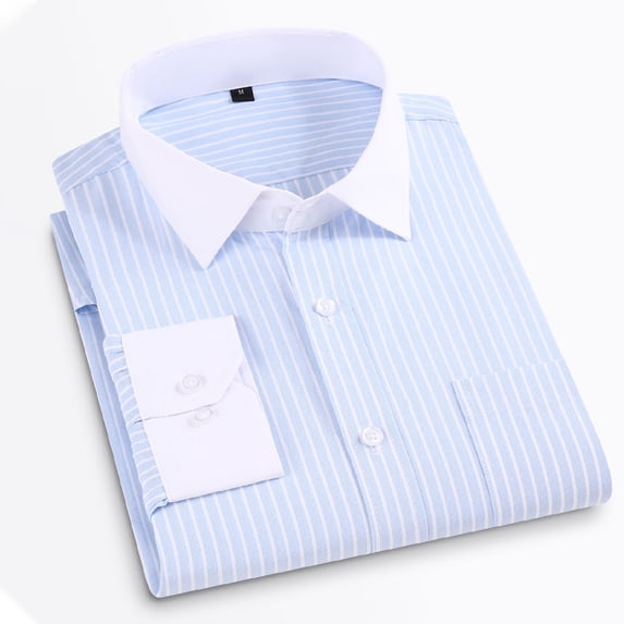 TANSILING Men's Long Sleeve Casual Striped Button Down Shirt