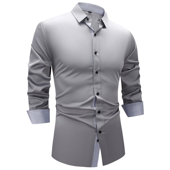 TANSILING Mens Stretch Dress Shirt Slim Fit Long Sleeve S-3XL Multi Color