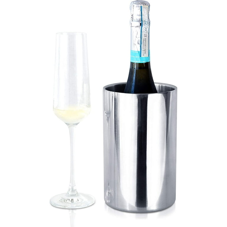 TANTUM Wine Bottle Chiller Bucket - Double Wall Insulated Wine/Champagne  Cooler - Keeps Wine & Champagne Cold - Fits All 750 ml Bottles - Party and