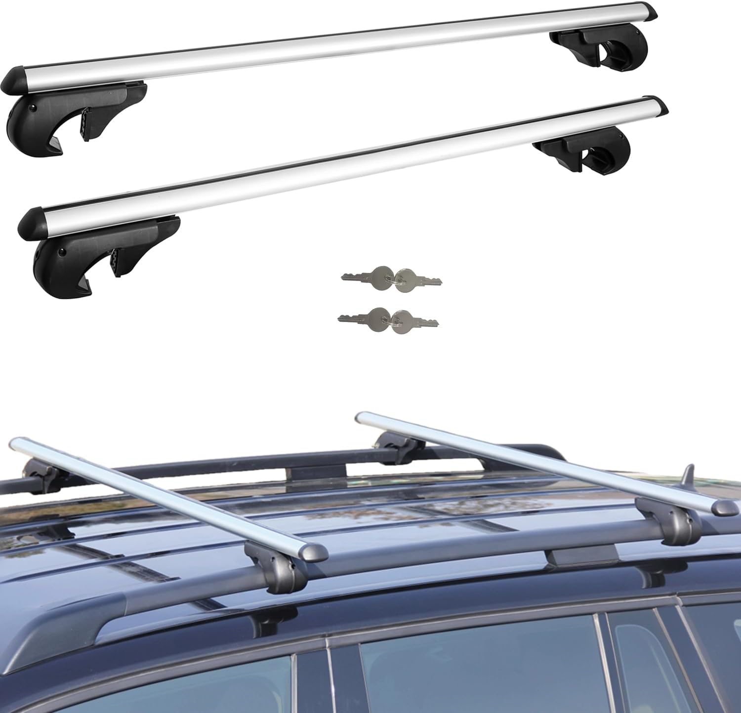 TANX Car Roof Rack Cross Bars with 4 Locks，Universal Roof Rack Cross ...