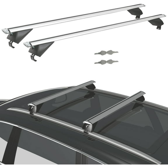 Tanx 52" Universal Roof Rack Cross Bars, Aluminum Rooftop Crossbars with Locks, RB003C
