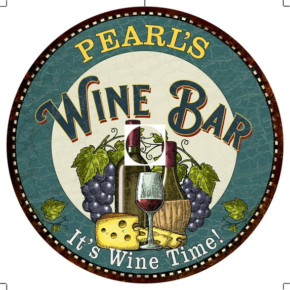 TANYA'S Wine Bar 14" Round Metal Sign Wall Gift 100140043152