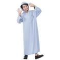 thumbnail image 1 of TANYSU Boys Arab Robes Kaftans Thobe Long Sleeve Casual Wear Kids Comfortable Fit For Everyday Use Child Solid Color, 1 of 9