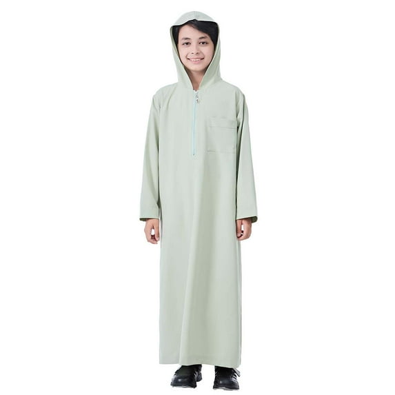 TANYSU Boys Arab Robes Kaftans Thobe Long Sleeve Casual Wear Kids Comfortable Fit For Everyday Use Child Solid Color