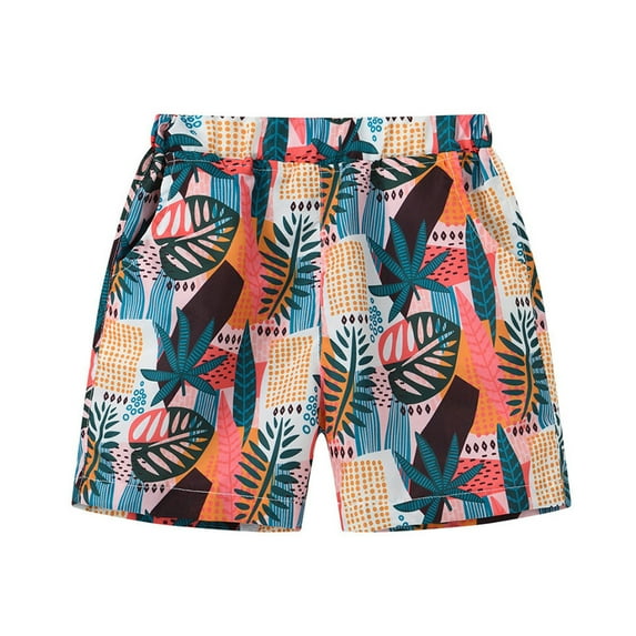 TANYSU Child Shorts Boys Girls Casual Style Floral Printing Summer Hawaii Holiday Beach Cartoon Shorts Breathable Cozy Baby Wear