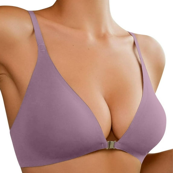 TANYSU Front Closure Women Bras For Women Wireless Low Cut Deep V Padded Bralette Seamless Comfy Bras With Support Cozy Bralette