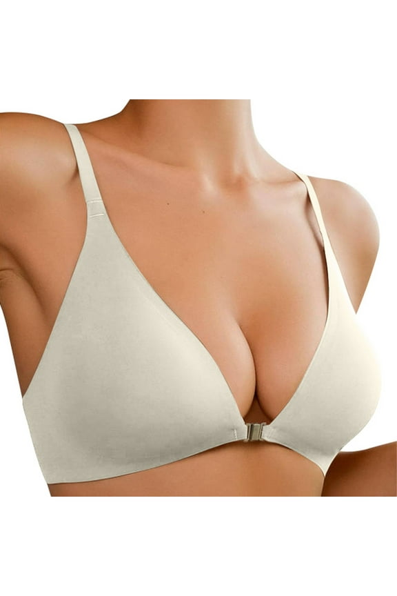 Front Closure Women Bras For Women Wireless Low Cut Deep V Padded Bralette Seamless Comfy Bras With Support Fashionable Bralette