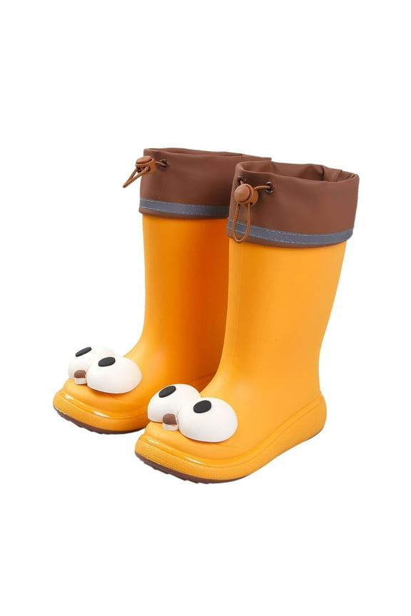 Girls Rain Boots For Kids Shoes Cute Cartoon Big Eye Design Lightweight Comfortable Soft Sole For Daily Footwear Summer Fall Child First Walker