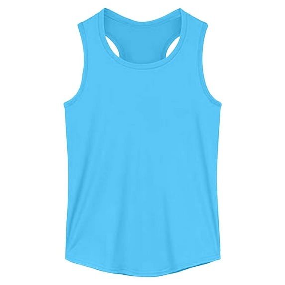 TANYSU Girls Tank Tops For Summer Comfort Stretchy Sleeveless Casual Wear Soft Blend Breathable Loose Fit For Daily Outdoor Activities Child Solid Color Tee