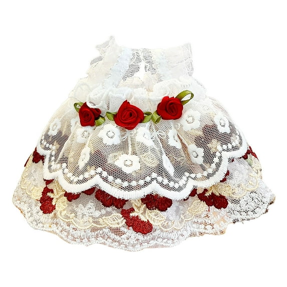TANYSU Kawaii Doll Clothing New Drooping Ear Rabbit Lace Rose Skirt Doll Doll Dress Doll Shoulder Strap Skirt Doll Dress Accessories