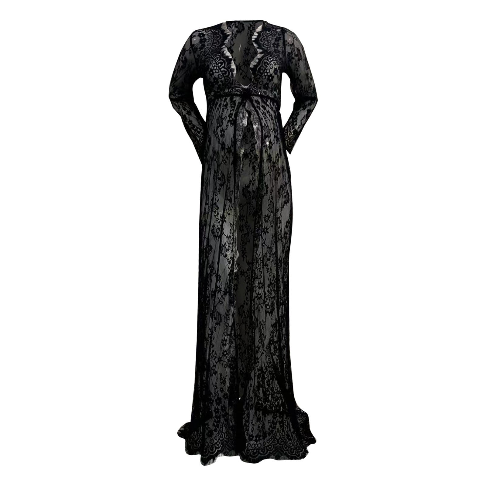 Pregnant Woman Black Lace Long Sleeve Maternity Dress TANYSU Maternity  Pregnant Women Shooting Photo Lace Long