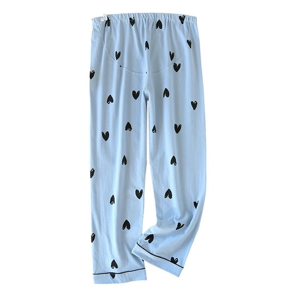 TANYSU Maternity Women's Pajamas Pants Long Waist And Adjustable Abdomen Winter Autumn Solid Color Postpartum Month Long Trousers Home Sleep Pants For Mother-to-be