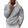 thumbnail image 1 of TANYSU Men Fashion Sweatshirt Solid Color Long Sleeve Tops Round Neck Drawstring Hoodie Sports Pocket Winter Pullover Soft Male Casual Athletic Dailywear, 1 of 6