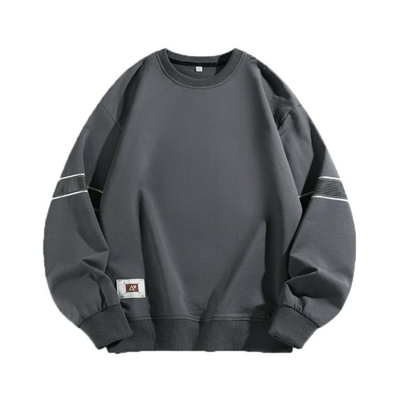 TANYSU Men's Casual Long Sleeve Tops Shirt Round Neck Solid Color Fashion Sweatshirt O-Neck Pullover Tops Soft Male Sports Athletic Dailywear