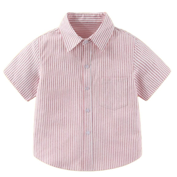 TANYSU Summer Children Large Sized Short Sleeved Button Down Striped Shirt With Fresh Design For Both Casual Formal Occasions