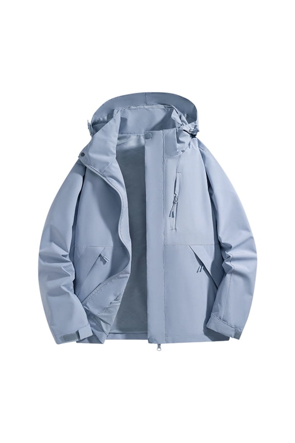 Women Men Windproof Outdoor Casual Jackets Windbreaker Long Sleeve Hood Zipper Stylish Versatile For Couples Solid Color Coats Tops Classic