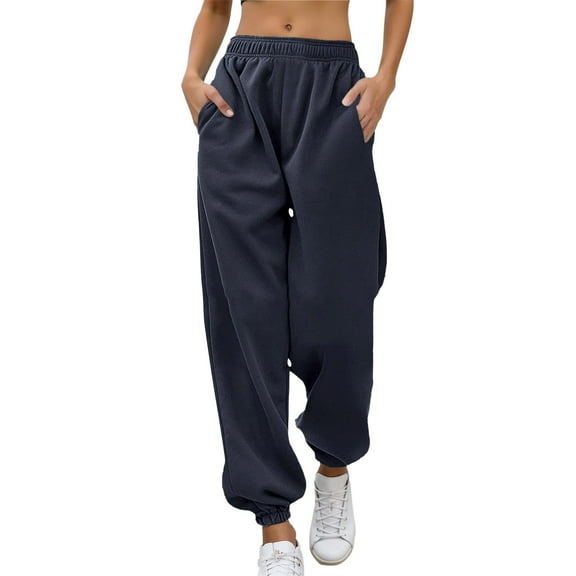 TANYSU Women's Casual Jogger Pants High Waisted Elastic Waistband Comfortable Trousers For Daily Wear Fall Winter Sweatpants Solid Color Stylish