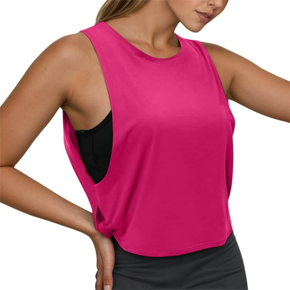 TANYSU Women's Casual Sleeveless Yoga Tank Tops Loose Fit Comfortable Summer Workout Vest For Daily Wear Outdoor Activities Solid Color Shirts Cozy