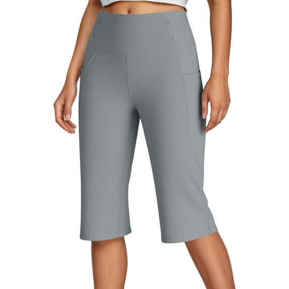 TANYSU Women's Casual Summer Capri Pants Comfortable Stretch Solid Color Daily Wear Trousers Birthday