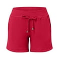 thumbnail image 1 of TANYSU Women's Double Layered Pleats Maternity Shorts Underbelly Drawstring Elastic Waist Shorts With Pockets Summer Cute Beach Casual Shorts Solid Color Soft, 1 of 4